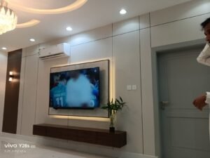 بديل الشيبورد لجدار التلفزيون بتصميم خشبي